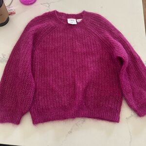 NWOT Zara toddler girls Sweater in Deep Pink size 18-24 months